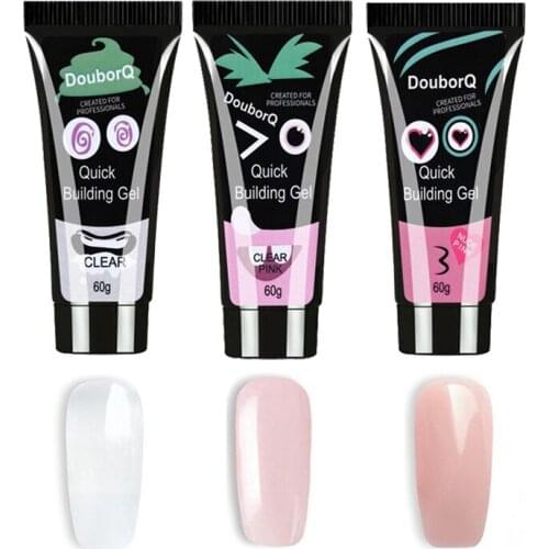 DouborQ Nail Extension Glue Nail Extension Art Tools Poly Nail Gel for Nails Finger Extensions Gel 60G