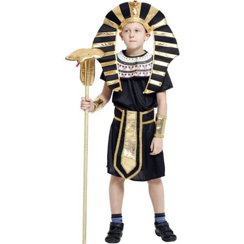 Boy Carnival Purim Egyptian Pharaoh Costume Halloween Childrens Day Stage Show Cosplay Fancy Party Dress