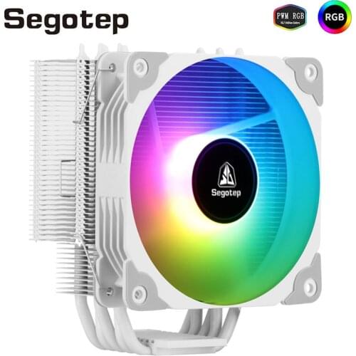 Segotep CPU Cooler 5 Heat Pipes 4 Pin PWM RGB PC Quiet Cooler Intel LGA 1200/1366/1156/1155 AMD AM3+/AM4 120 mm CPU Cooling Fan