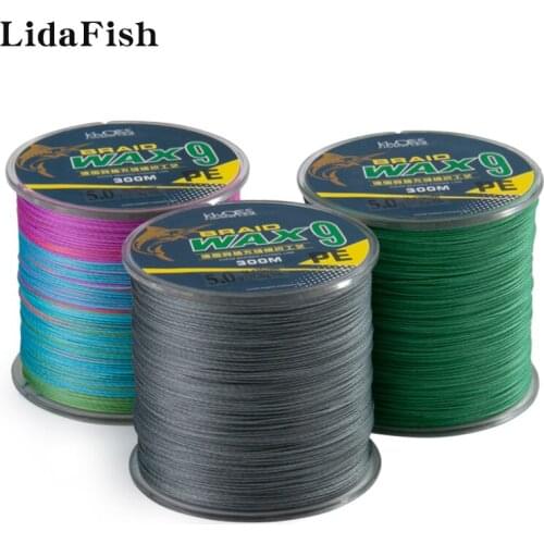LIDAFISH 300M 12.5LB-101LB Multifilament Fishing Line High Quality Japanese 9-strand Braided Line 4 Colors Available
