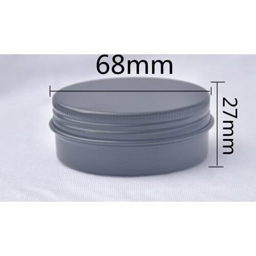 Matte Black 60g Aluminum Jars Lip Balm Pot Skin Care Cream Eyeshadow Lip Liquid Base Foundation Container Tins 50pcs