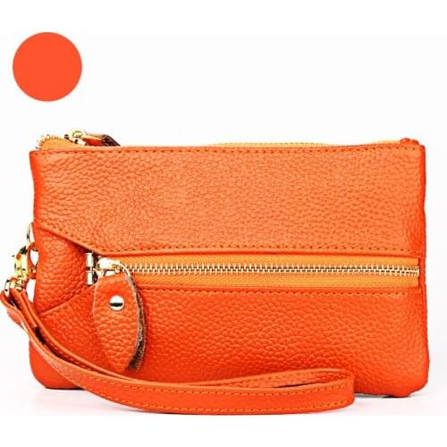 Fashion 100% genuine leather female key bag multi-function coin purse key case women wallets ladies car key holder housekeeper