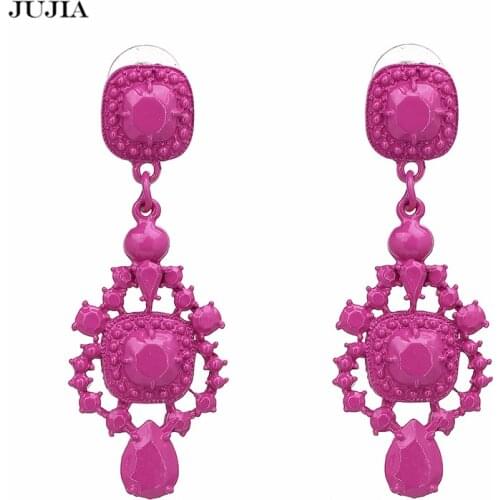 Wholesale 2020 Shiny Candy Colors Earring Summer Jewelry New Arrival Bohemia Pink Cute Drop Earring Accessories Feminine