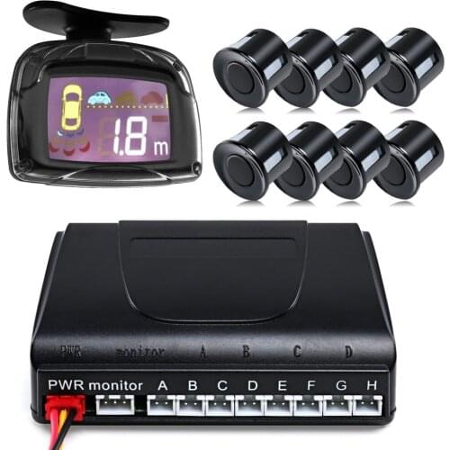 Car Parktronic LED Parking Sensor With 8 Sensors Reverse Backup Parking Radar Monitor Detector System Kit Backlight Display