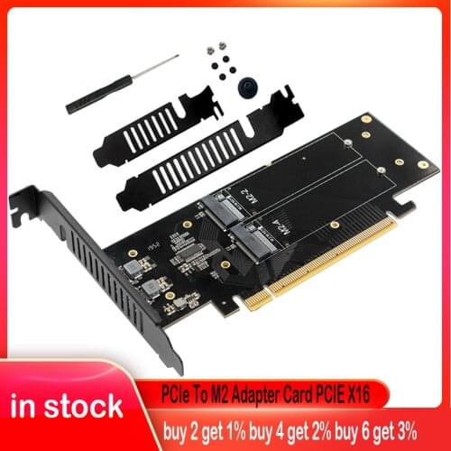 1pc M.2 X16 TO 4X NVME PCIE3.0 GEN3 X16 TO 4*NVME RAID CARD Adapter Expansion Card for PCIE X8 X16K Slot Motherboard