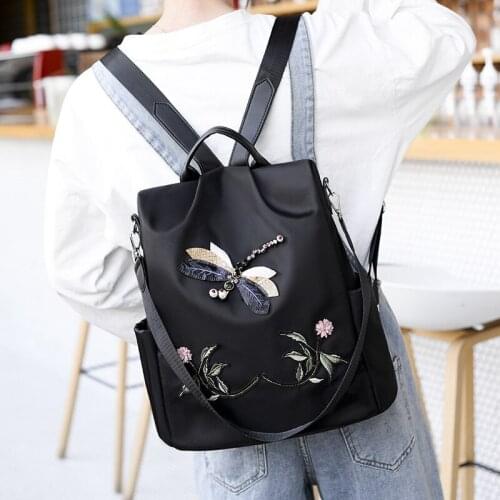 Newhotstacy Bag 062919 Backpack female canvas bags Oxford cloth bag students double shoulder bag