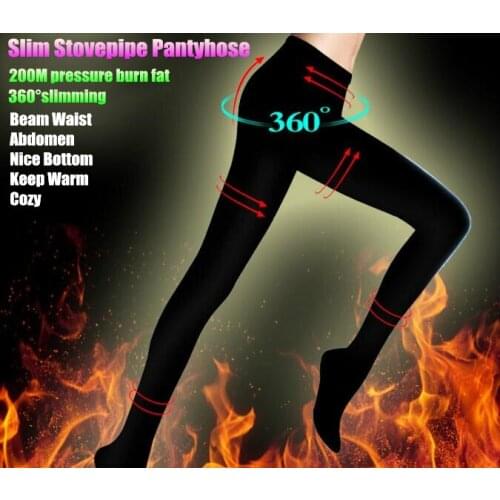 Top Women Girl Calorie Burn Body Shaping 200M Compression Slimming Stovepipe Pantyhose Anti-off Silk Stockings Sexy Tights