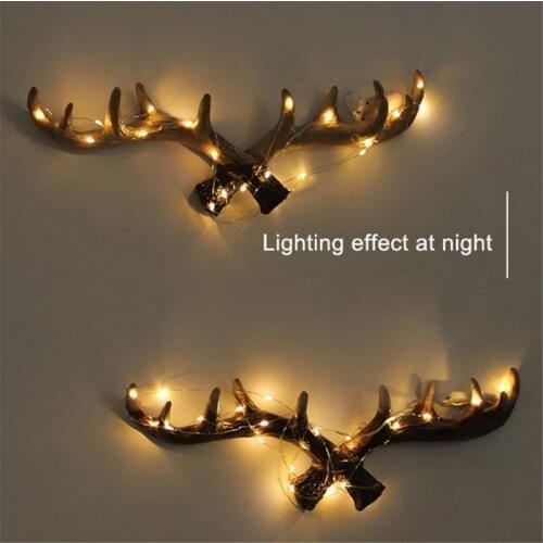 Vintage Resin Wall Hook Antler Shaped Hanging Coat Rack Creative Key Holder For Clothing Store Porch Door Wall Decoration 2021