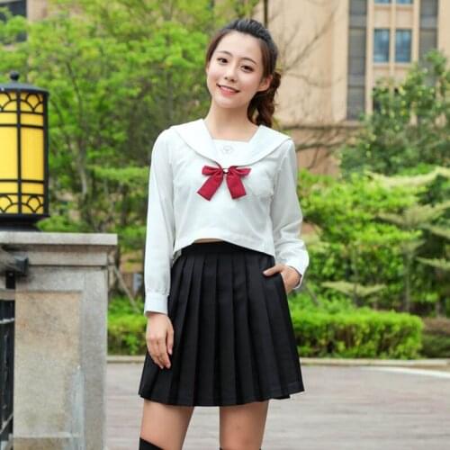 Japanese Sailor Suit Long Sleeves Autumn Girls Long Sleeve and Short Sleeve School Uniform Sweet College Middle JK Uniforms