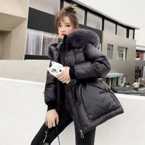 2021 Winter Womens Down Parka Jacket Jacket White Duck Down Parka Thicken Coat Fur Hooded Thicken Warm Down Jacket
