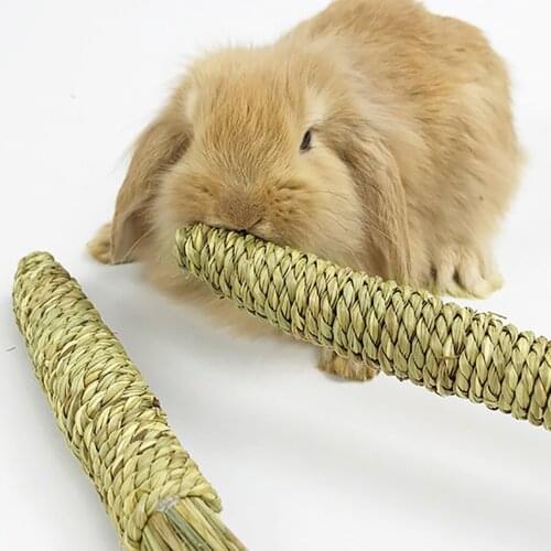 1Pcs Rabbit Chew Toys Grass Woven Natural Rabbit Hamster Chew Carrot Rabbit Chew Sticks Small Animals Grinding Teeth Supplies