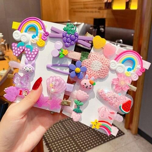 10 PCS New Cute Cartoon Metal Printing Colour Animal Baby BB Clips Girls Hairpins Hair Clip Kids Headwear Children Accessories