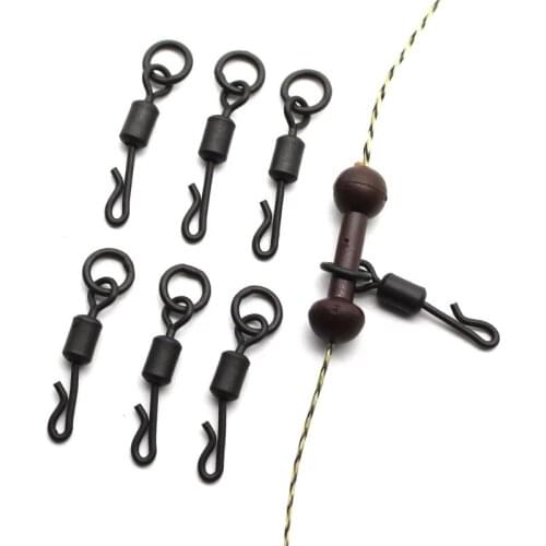 20PCS Carp Fishing Quick Change Swivels With Round Ring Helicopter Rigs Carp Fishing Accessories For Hair Carp Rigs Tackle