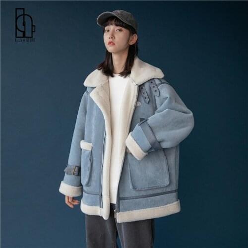 2021 Lambwool Shirling Furry Winter Explosive Sales Coat Models Composite Fur Thickening Motorcycle Coat Fashion Clothes