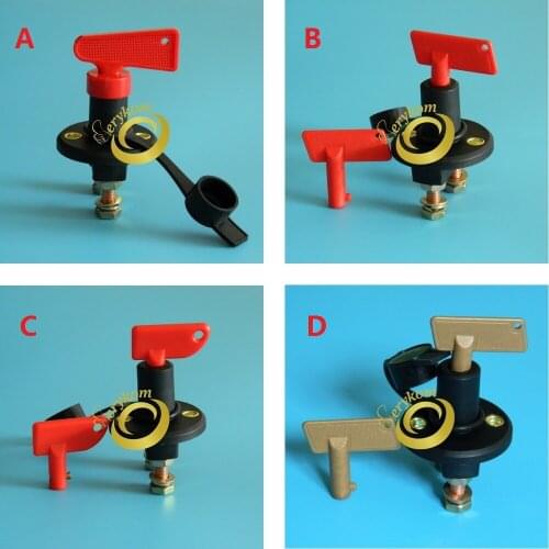 300A 12V 24V Brass Nut Terminal Universal Car Truck Vehicle Battery Disconnect Cut Off Rotary Switch Cutoff Power Killer Knob M8