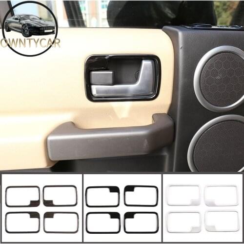 4PCS Car Inner Handle Frame Panel Decorative Frame Tirm For Land Rover Discovery 3 LR3 2004-2009 Car Interior Accessories
