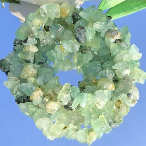 5-8mm Natural Irregular Freeform Green Prehnites Quartz Chips Stone Gravel Beads For Jewelry Making DIY Bracelet Necklace 33
