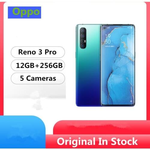 Original Oppo Reno 3 Pro 5G Mobile Phone Snapdragon 765G Android 10.0 6.5" 90HZ 12GB RAM 256GB ROM 48.0MP Screen Fingerprint