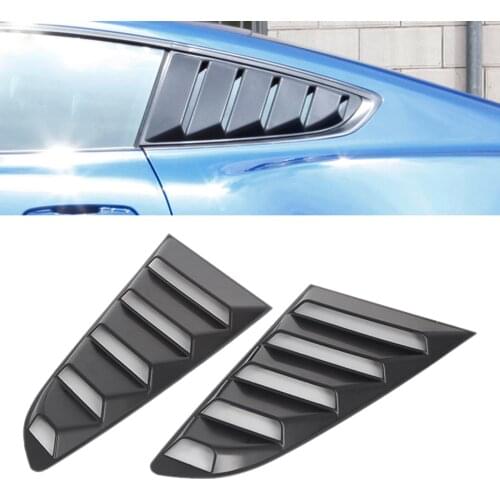 ABS Rear Quarter Side Window Louvers Spoiler Panel Air Vent Scoop Shades for Ford Mustang 2015 2016 2017 2018 2019 2020 2021