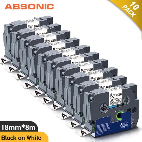 18mm Security Tapes TZe SE4 Laminated Label Tapes tzeSE4 Secret File Printer Ribbon Black on White fit For Brother PT H100 H110