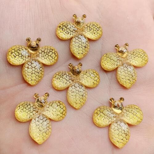 Acrylic Flying Honey Bee Insect Earrings Big Long Dangle Drop Novelty Animal Jewelry For Girls Teens Gift 21*22mm 20pcs -B432