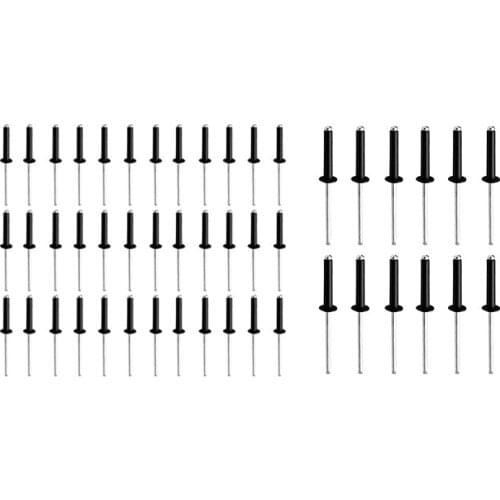 Aluminum Rivet Blind Hole Flange Rivet Dome Head Open End-Black