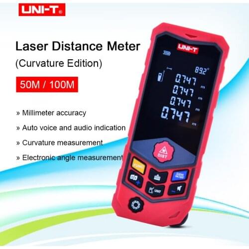 UNI-T LM50D/LM100D Distance Meter Rangefinder Wheel Type Range Finder Curvature measurement / audio indication Electronic level