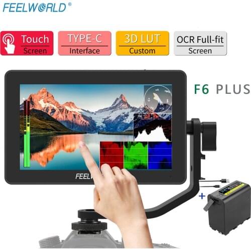 FEELWORLD F6 PLUS 5.5-inch camera DSLR live monitor 3D LUT touch screen IPS FHD 1920x1080 video focus assist, with battery pack