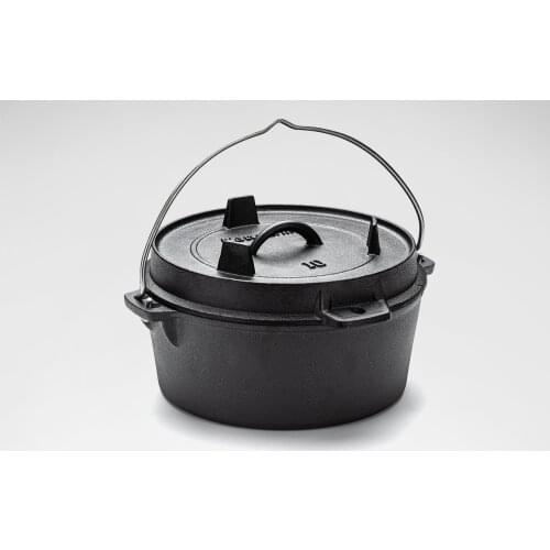 Outdoors Picnic Dutch Pot Camping 25CM Cast Iron Multi-function Portable BBQ Stew Soup Pot Frying Pan NH20CJ011 Naturehik