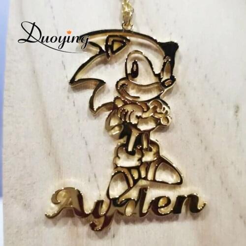 DUOYING Personalized Necklace Customized Childrens Drawing Kids Art Child Artwork Cartoon Figure Custom Necklace For Christmas