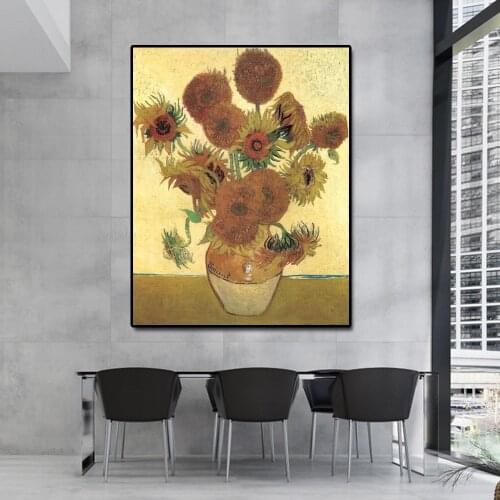 Famous Van Gogh Art Canvas Post-Impressionism Sunflowers Painting Posters And Prints Wall Picture For Nordic Home Cuadros Decor