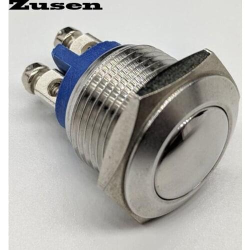 Zusen 16mm Dome head Stainless Steel Metal Momentary Push Button Switch(ZS16B-10/S)