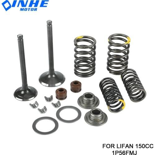 Lifan Motorcycle Intake Exhaust Valve comp Springs Cotter Seal Assy For 125 140 150cc Horizontal Engines Dirt Pit Bike ATV Quad