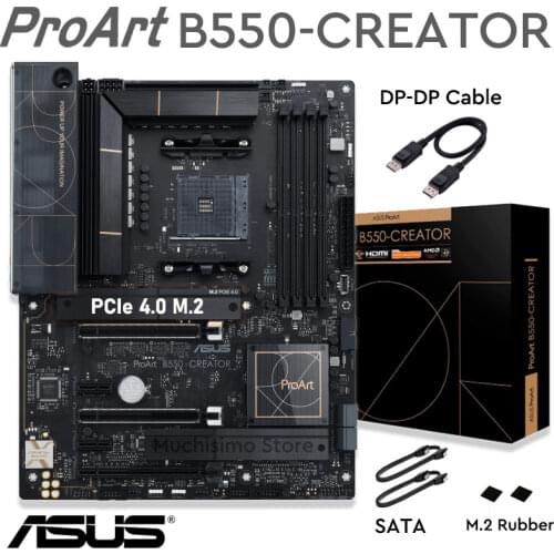 AM4 Asus ProArt B550 Creator Gaming Motherboard Dual lightning 4, dual 2.5G DDR4-4866MHz PCIe 4.0 AMD B550 Gaming Placa-mãe AM4