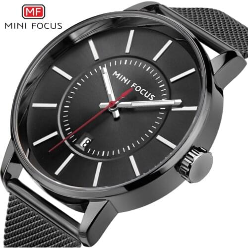 MINI FOCUS Mens Casual Business Watches Top Brand Luxury Steel Mesh Strap Quartz Watch Men Sports Watch Clock Relogio Masculino