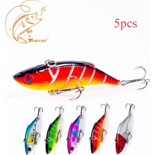 Thritop 5pcs 2018 New Fishing Lure Hard Bait 7.55cm 9.5g High Quality 5 Colors for Option TP024 VIB Bait Fishing Tools