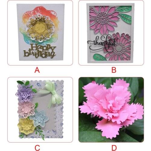 Cutting Dies Set Hollow Out Flower Cut Stencil Template Mould for DIY Scrapbook Album Paper Card