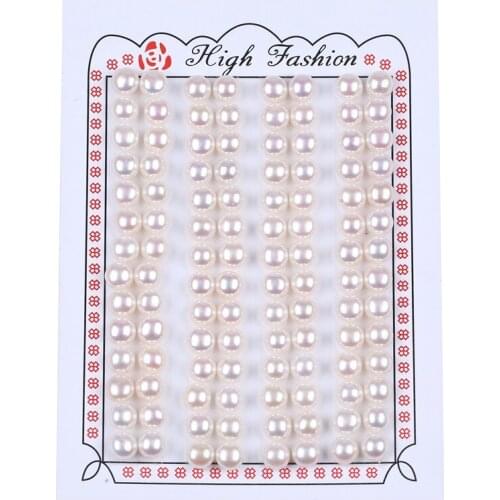 Natural White 6-6.5 7-7.5mm Button Flat Loose Beads For Earring stud Making