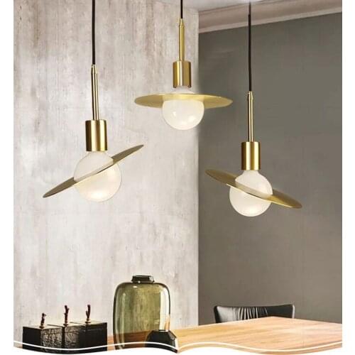Industrial Gold Metal LED Lamp Pendant Lights New Fixtures Suspension Light Living Room Office Hanging Art Home Lighting PA0295