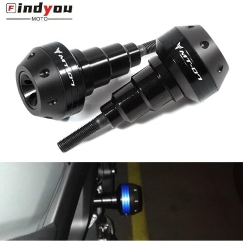 Mt-07 logo CNC Frame Sliders Crash Pad Falling Protector Guard For Yamaha MT07 MT 07 2015-2019 engine protection Sliders