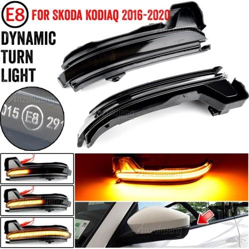 Dynamic Blinker LED Turn Signal Light For Skoda Kodiaq 2016-2020 Rearview Side Wing Mirror Flashing Water Repeater Indicator