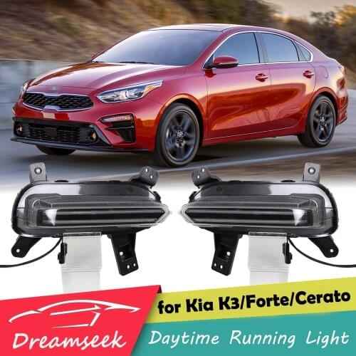 LED DRL Day Light for Kia K3 Forte Cerato 2019 2020 Daytime Running Light Fog Lamp with Dynamic Sequential Turn Signal