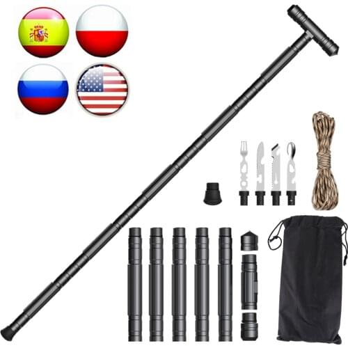 Tactical Walking Stick G05 Multi-tool Trekking Poles Climbing Mountaineering Stick Extendable Baton Defense Hiking Survival Tool