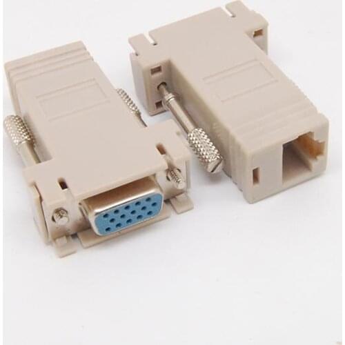 VGA RGB 15pin Extender Male/female To LAN CAT5 CAT5e RJ45 Ethernet Adapter new
