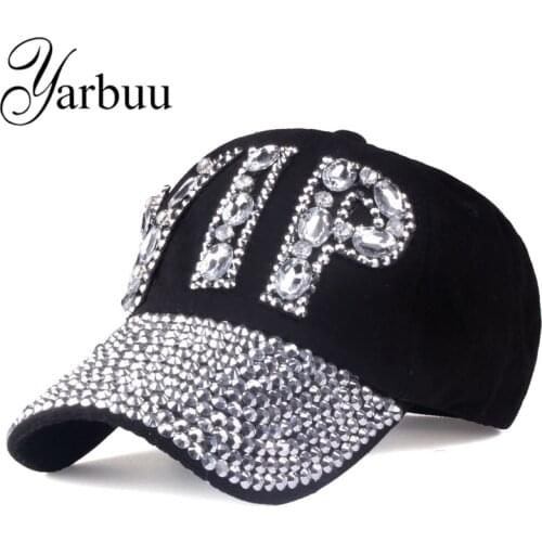 [YARBUU]CAP Wholesale 2017 Hat Rhinestone Print Denim hat Rivet Sun-Shading VIP Baseball Summer Womens Cap Jean Caps hip hop