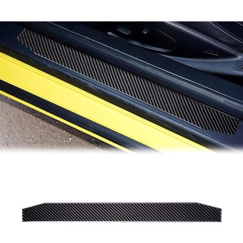 Door Entry Guard Welcome Pedal Decoration Strip Stickers for Chevrolet Camaro 2017 2018 2019 2020 (2Pcs Black)