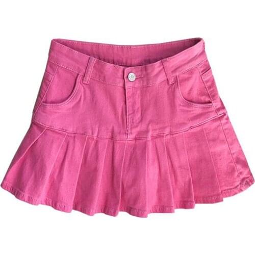 Low Waist Denim Skirt Shorts Woman 2021 Summer Vintage Ladies Short Jeans Skirt Casual All Match Single Button Tutu Saia Female