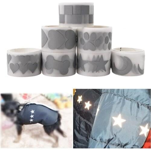 1 Roll Reflective Sticker Wear-resistant Self-adhesive Multi-shape Reflective Assorted Star Decals Tapes for Car