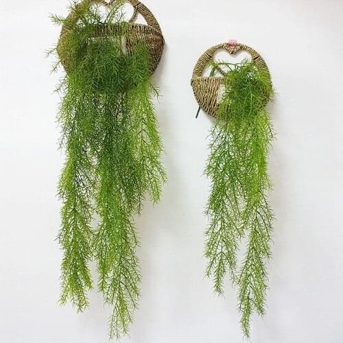 105cm long 3 Branches Artificial Pine Needle Hanging Plant Artificial Vine Fake Leaves Home Garden Wall Decoration 100pcs/lot
