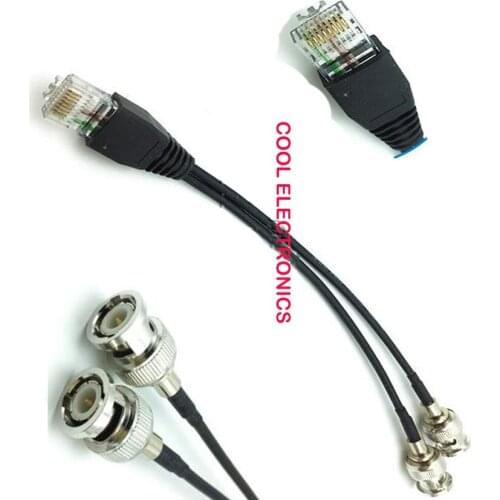 2m RG174 Dual BNC Male Plug to RJ45 Male Connector Adapter Router Test Cable